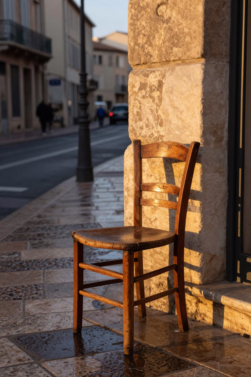 Street Corner in Marseille at Honeyed Evening Light in in Marseille, France