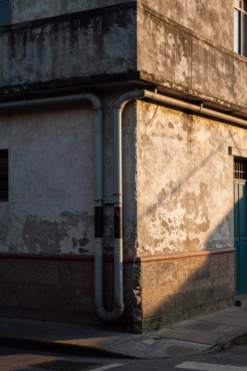 Street Corner in Medellin at As First Light Reaches The Scene in in Medellin, Colombia
