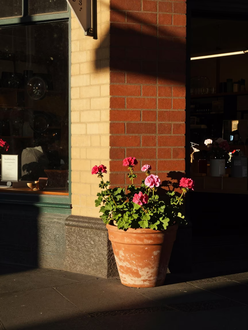 Street Corner in Melbourne at The Early Afternoon Light in in Melbourne, Victoria, Australia