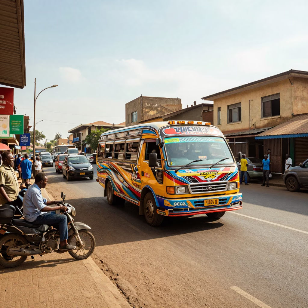 Street Corner in Nairobi at The Late Morning Light in in Nairobi, Kenya