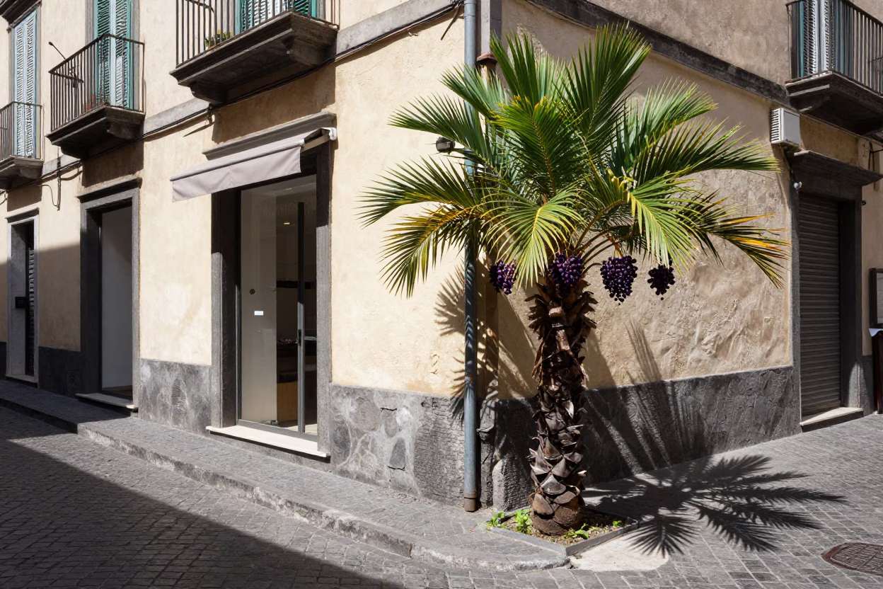 Street Corner in Naples at Midday Light in in Naples, Italy