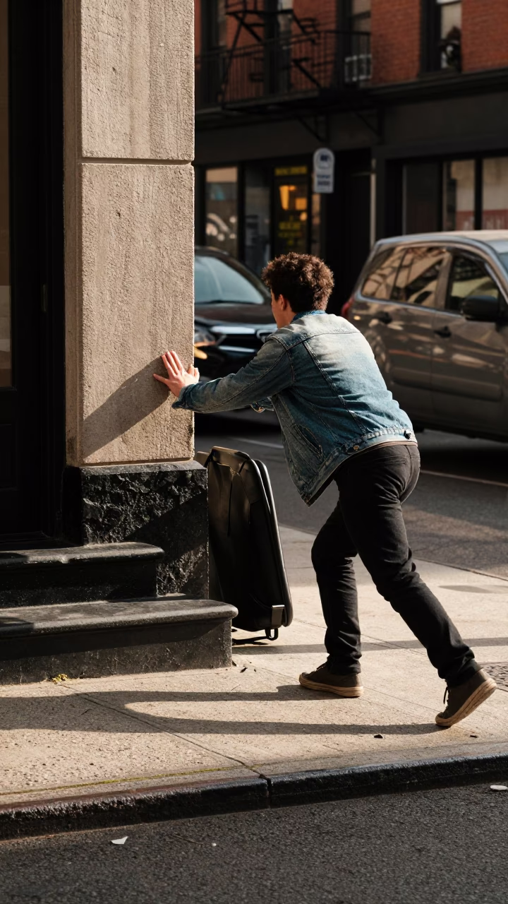 Street Corner in New York at Late Afternoon Light in in New York, New York, United States