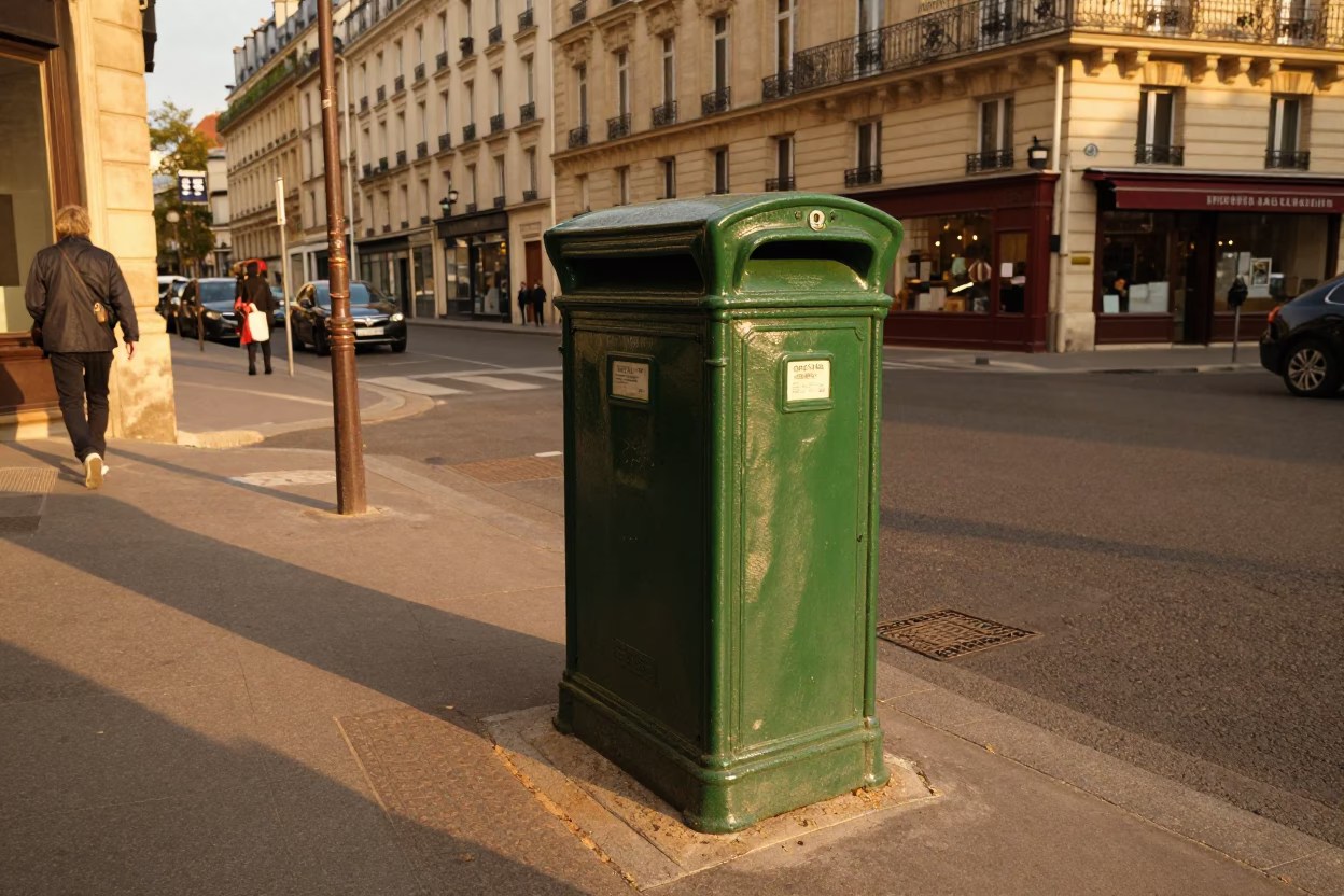 Street Corner in Paris at Honeyed Evening Light in in Paris, France