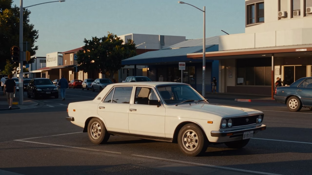 Street Corner in Perth at Clear Late-afternoon Light in in Perth, Western Australia, Australia