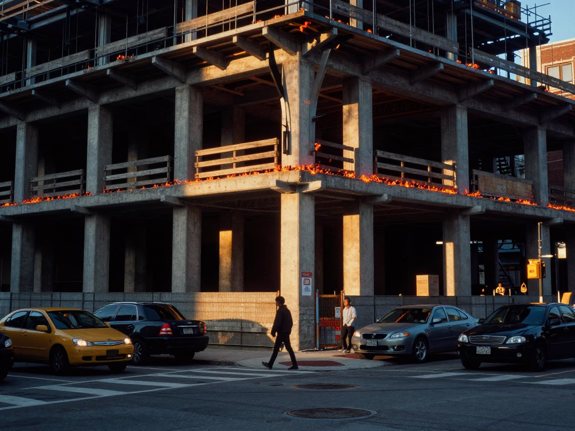 Street Corner in Philadelphia at The Early Evening Light in in Philadelphia, Pennsylvania, United States
