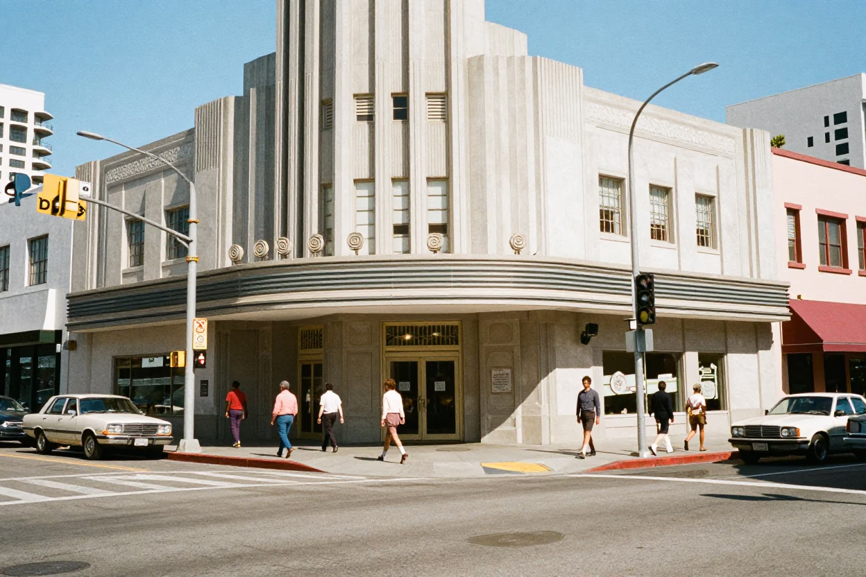 Street Corner in San Diego at Bright Midmorning Light in in San Diego, California, United States