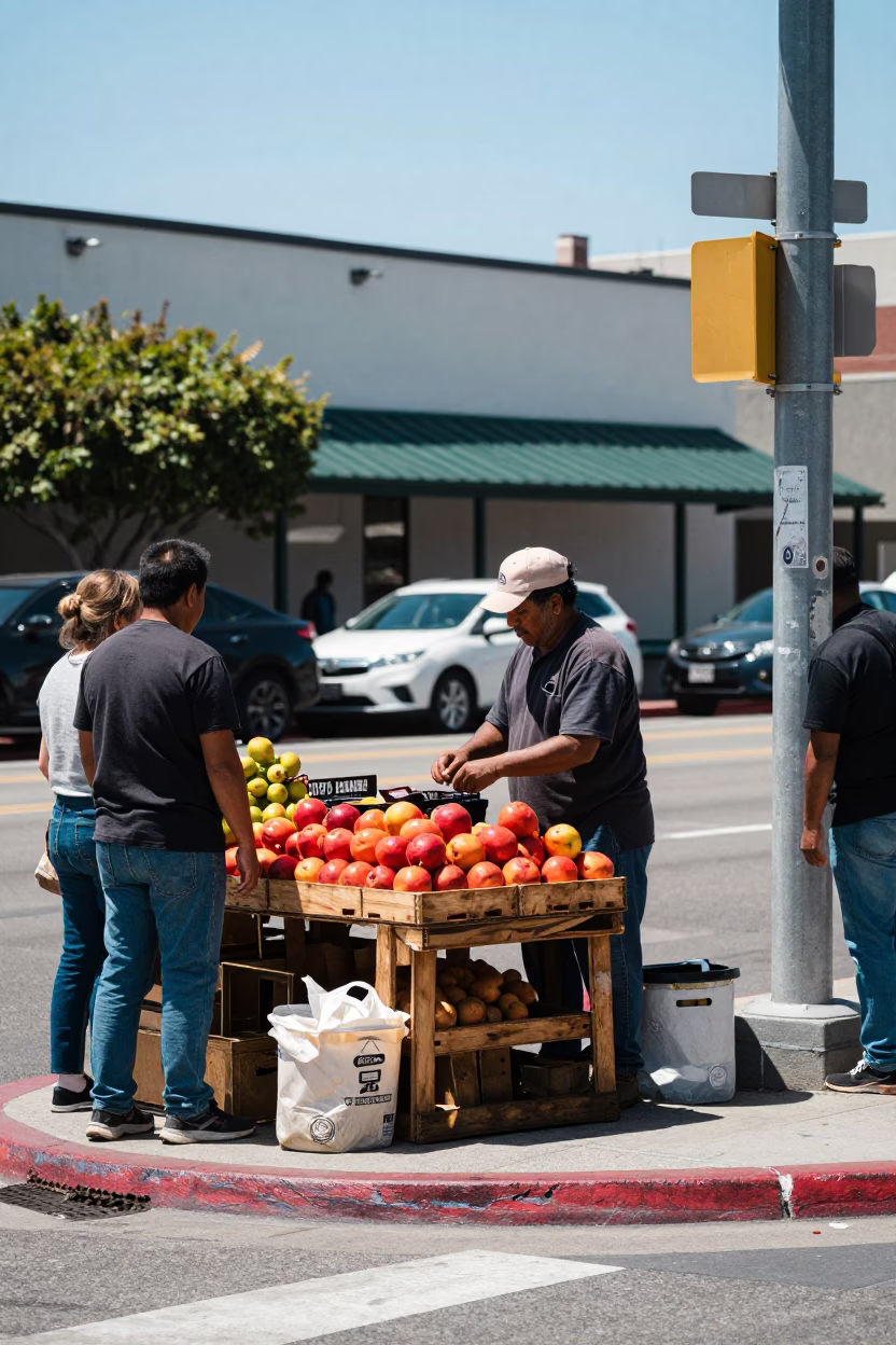 Street Corner in San Diego at Flat Noon Light in in San Diego, California, United States