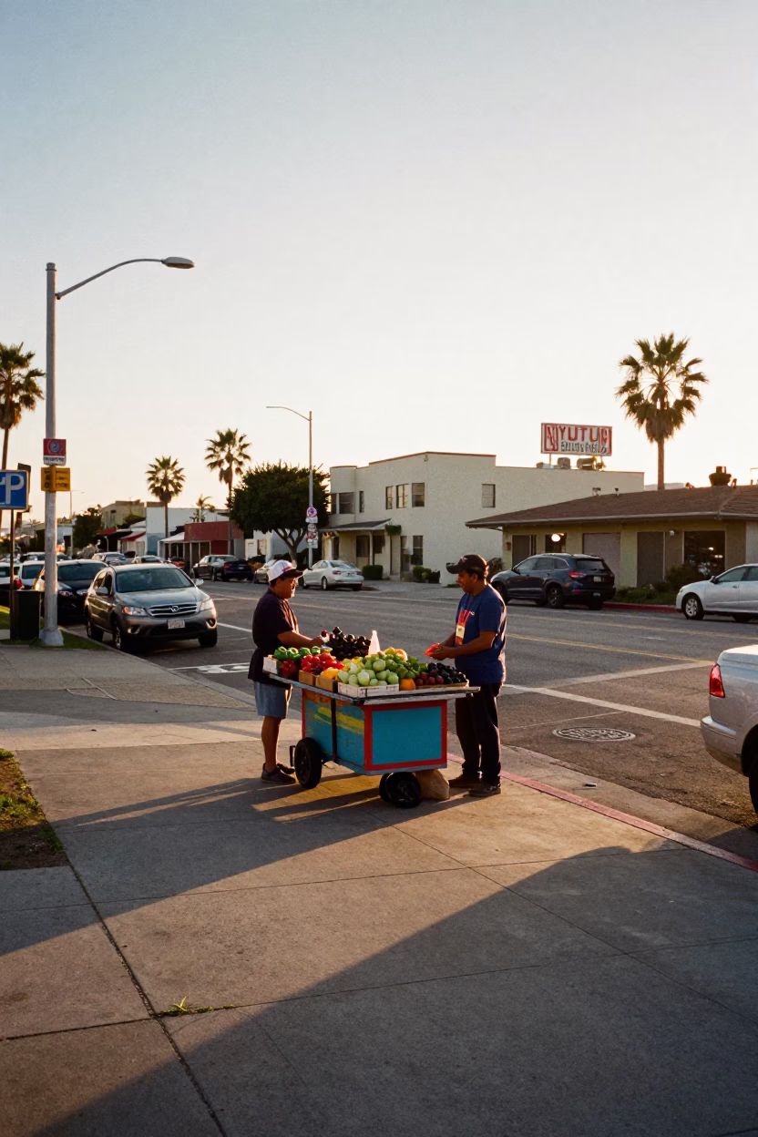 Street Corner in San Diego at Golden Hour in in San Diego, California, United States
