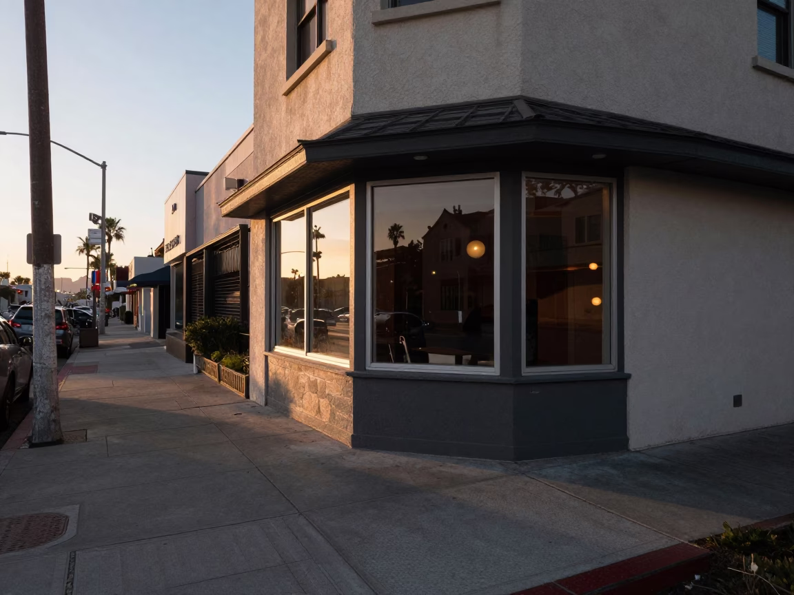 Street Corner in San Diego at The Early Evening Light in in San Diego, California, United States