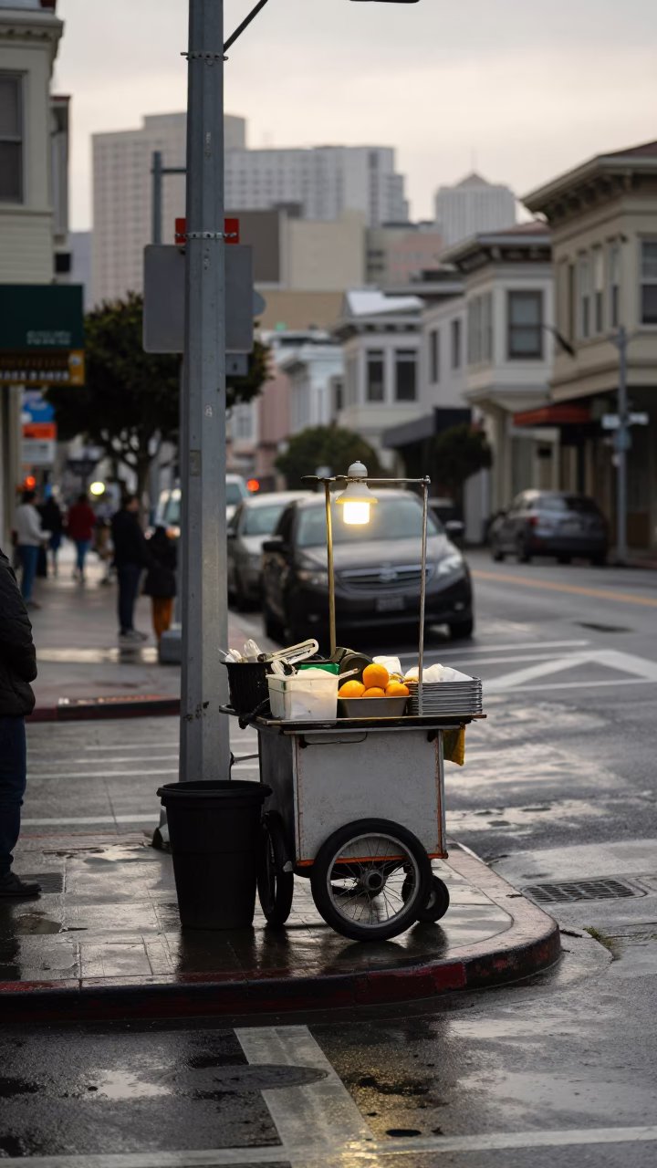 Street Corner in San Francisco in in San Francisco, California, United States