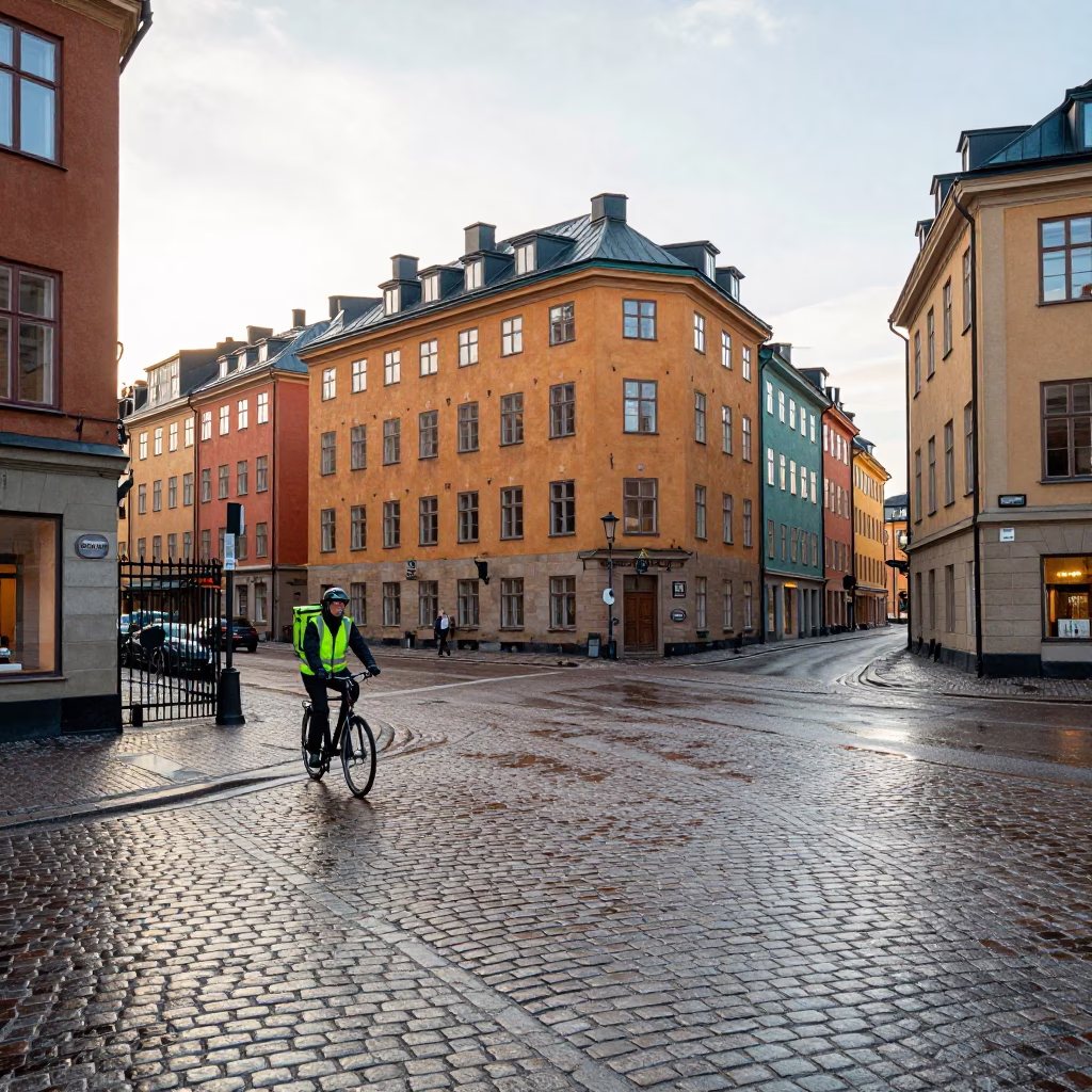 Street Corner in Stockholm in in Stockholm, Sweden