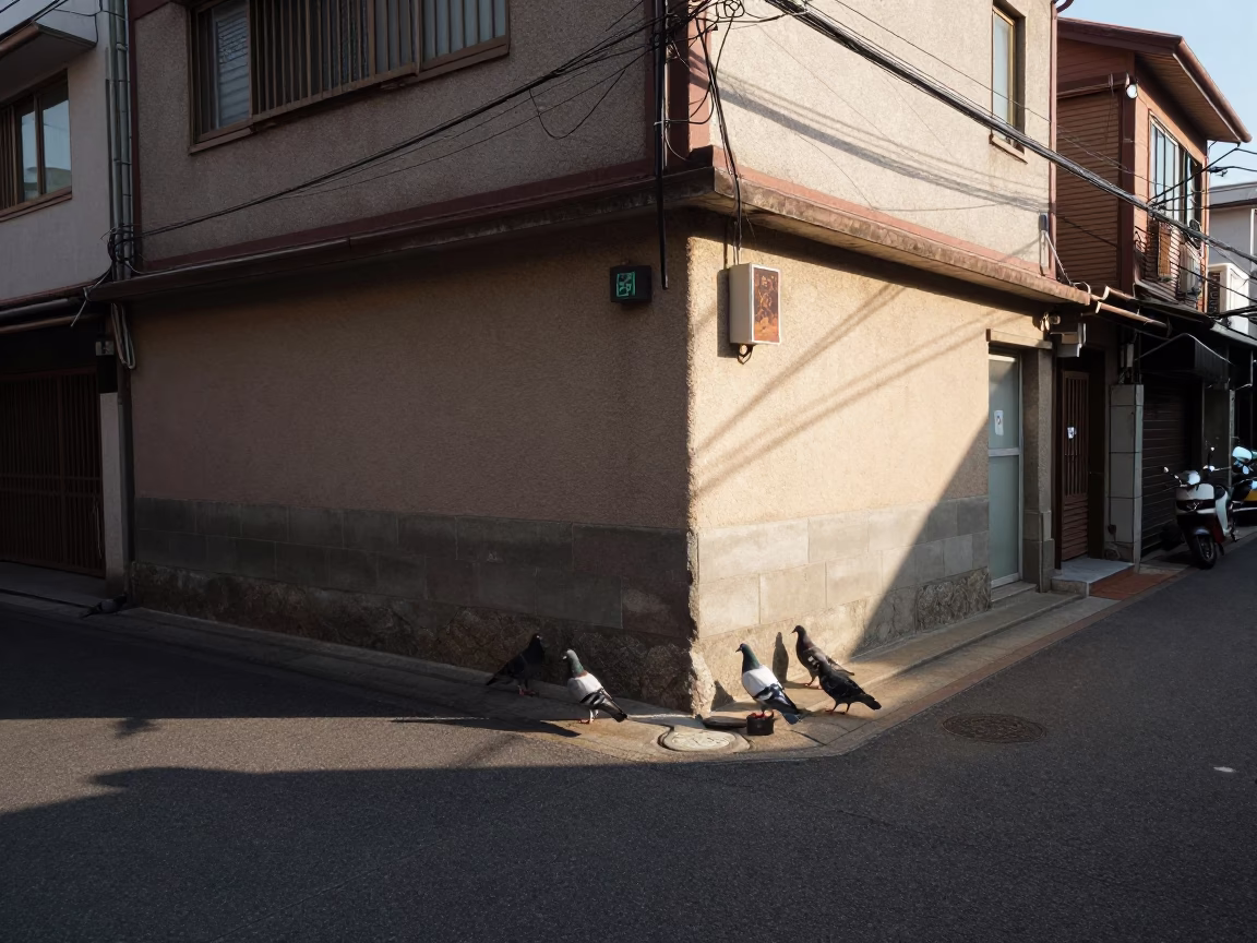 Street Corner in Tainan at The Late Morning Light in in Tainan, Taiwan