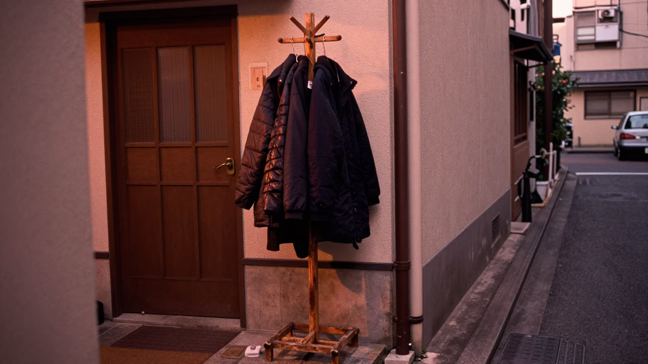 Street Corner in Tokyo at Copper-toned Light Before Dusk in in Tokyo, Japan
