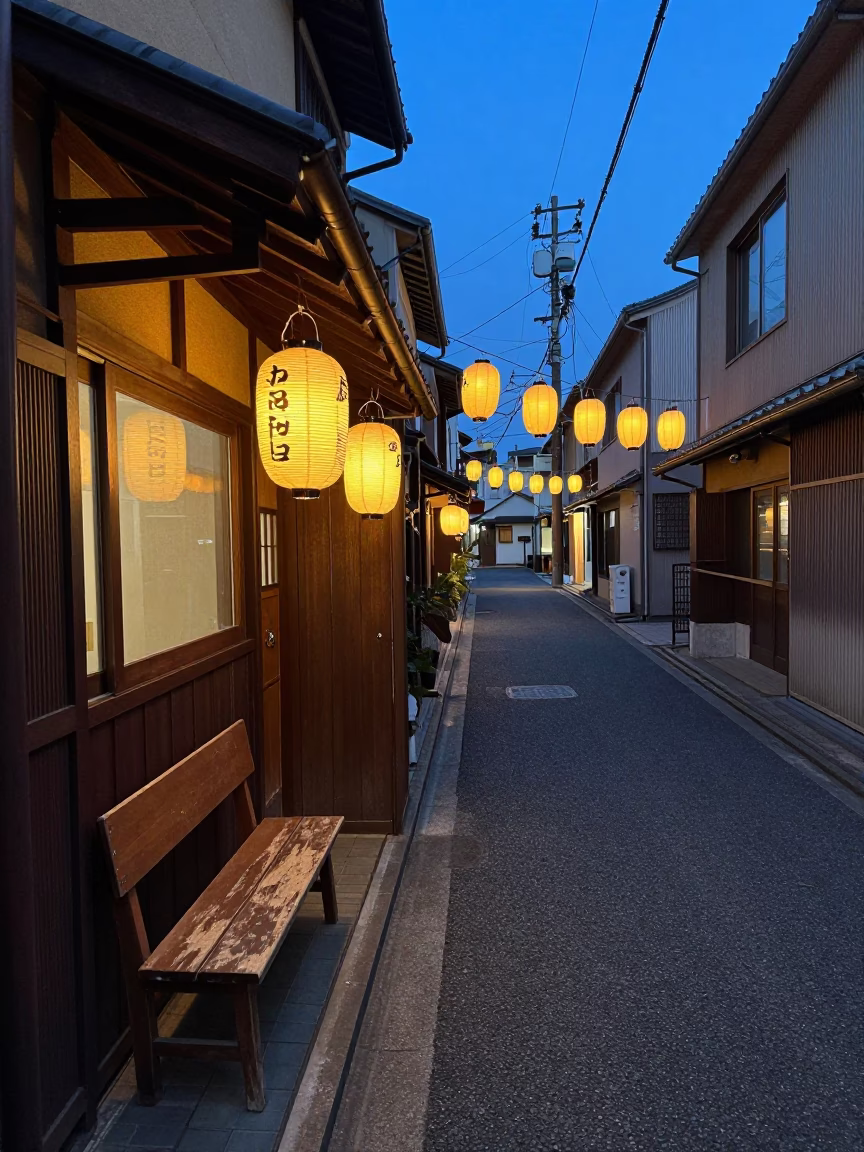 Street Corner in Tokyo at Twilight in in Tokyo, Japan