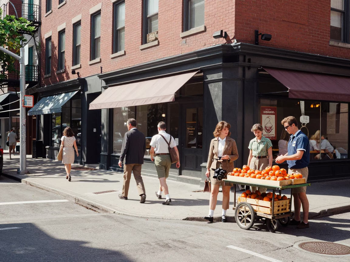 Street Corner in Toronto at Midday Light in in Toronto, Ontario, Canada