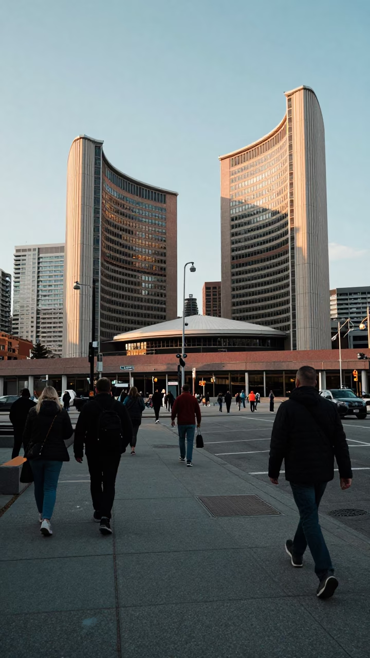 Street Corner in Toronto at The Early Afternoon Light in in Toronto, Ontario, Canada