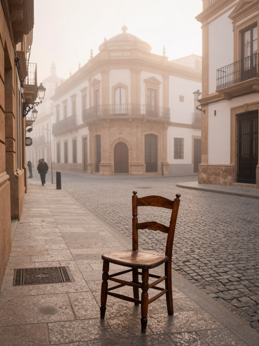 Street Corner in Valencia at Dawn Light in in Valencia, Spain