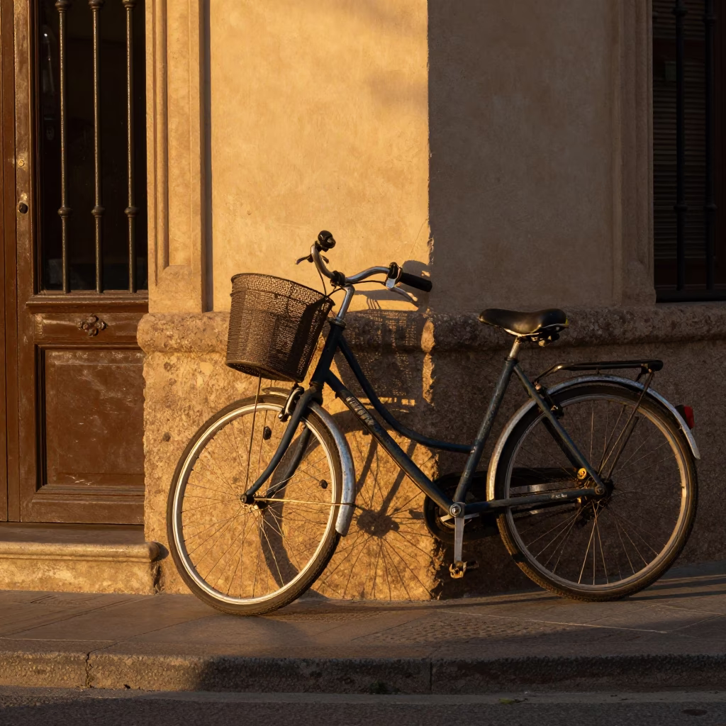 Street Corner in Valencia at Honeyed Evening Light in in Valencia, Spain