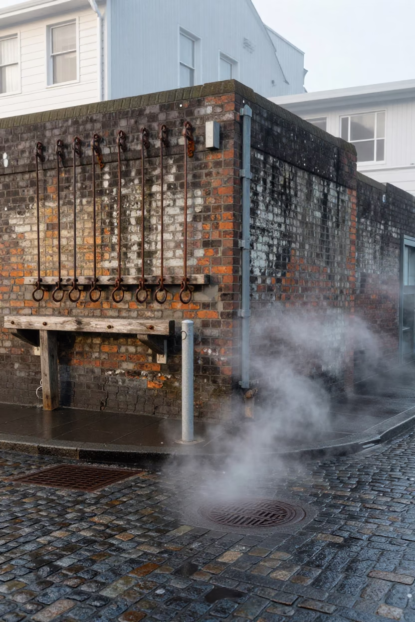 Street Corner in Wellington at Dawn Light in in Wellington, New Zealand