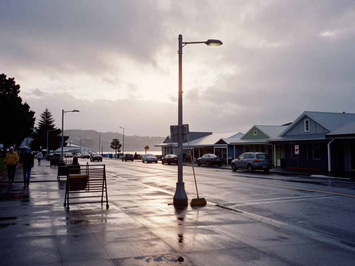 Street Corner in Wellington in in Wellington, New Zealand