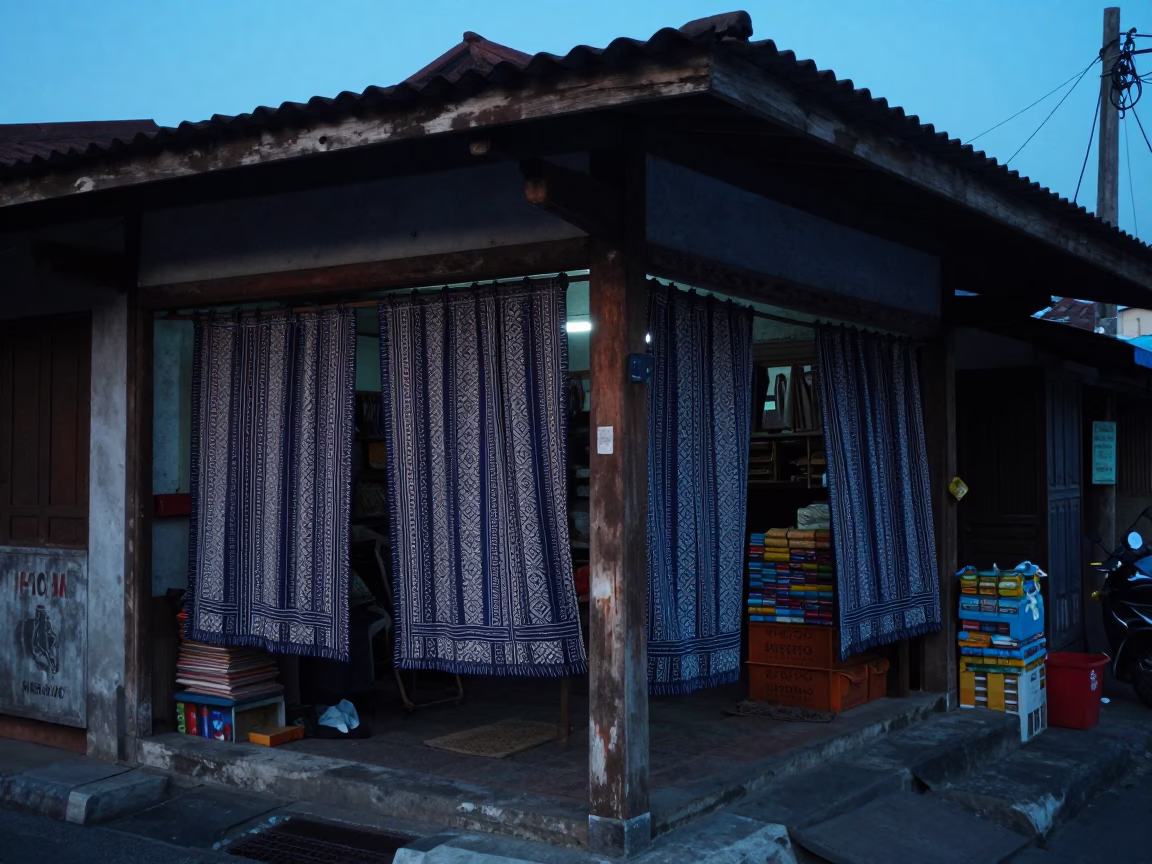 Street Corner in Yogyakarta at Blue Hour in in Yogyakarta, Indonesia