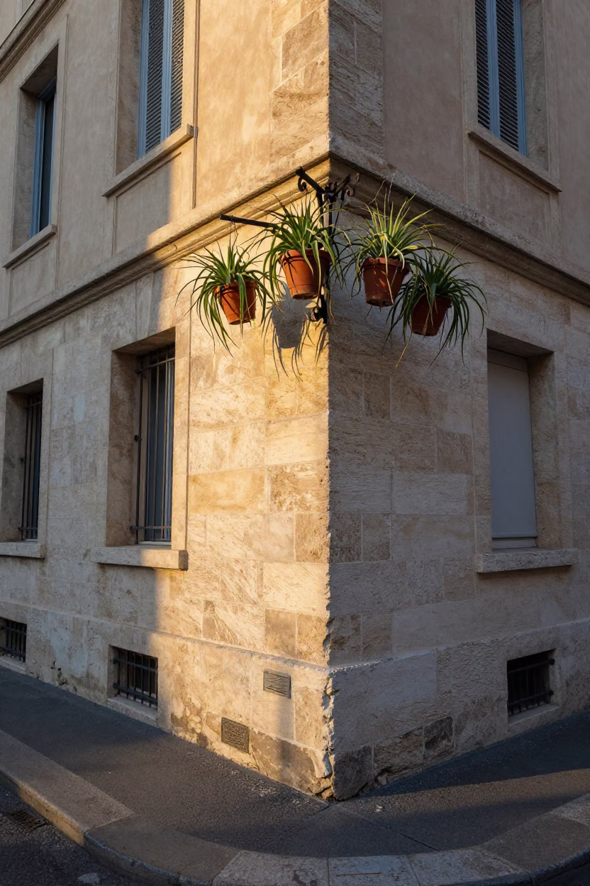 Street Corner just after sunrise in Marseille in in Marseille, France