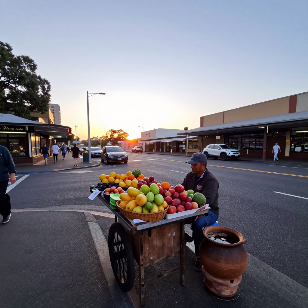 Street Corner just after sunrise in Sydney in in Sydney, New South Wales, Australia