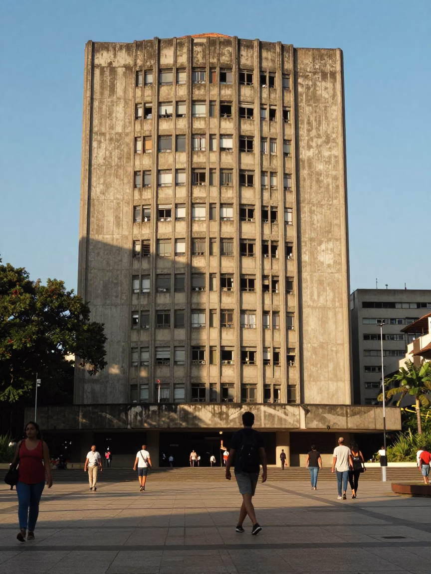 Street Details in São Paulo at Clear Late-afternoon Light in in São Paulo, Brazil