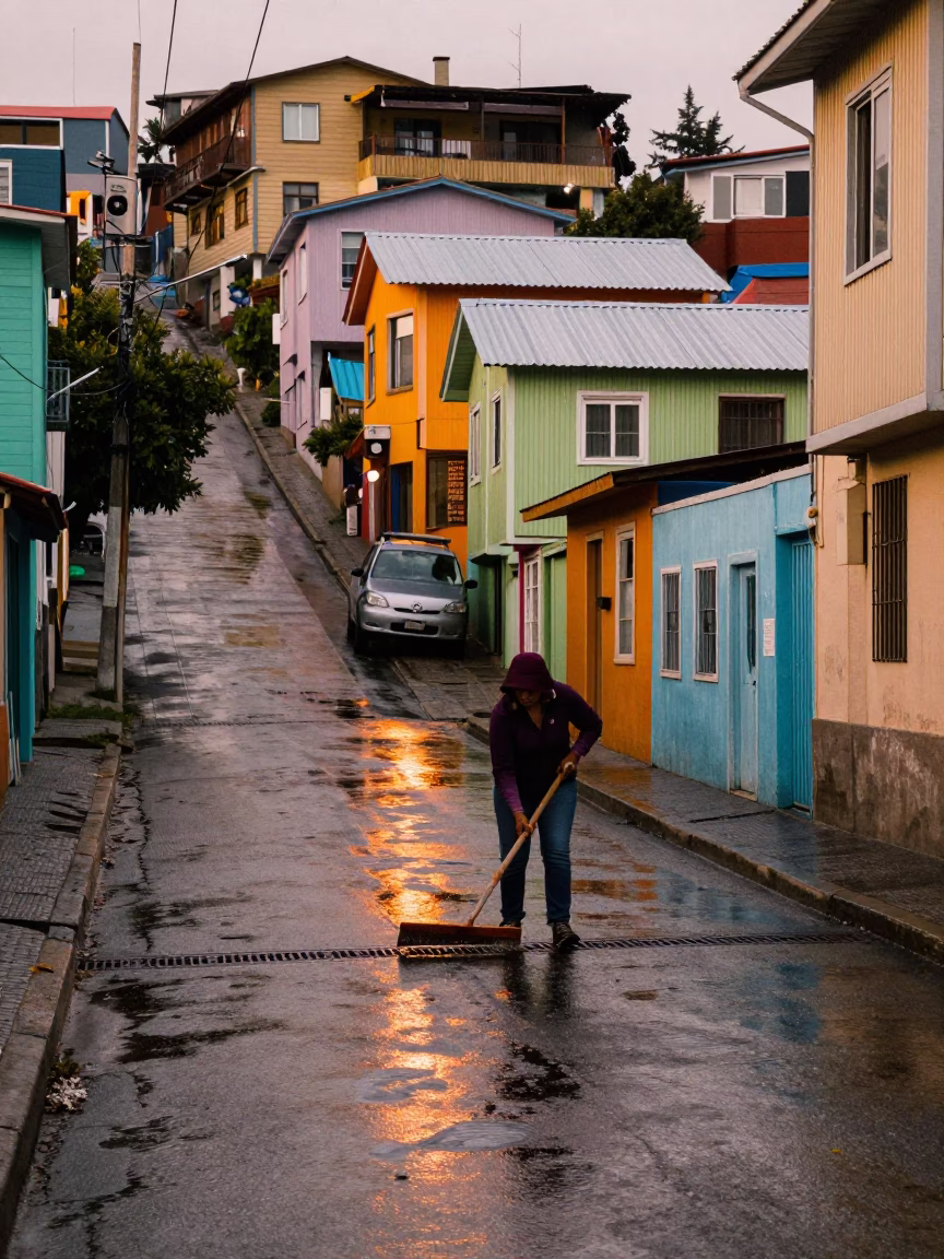 Street Drainage in Valparaiso in in Valparaiso, Chile