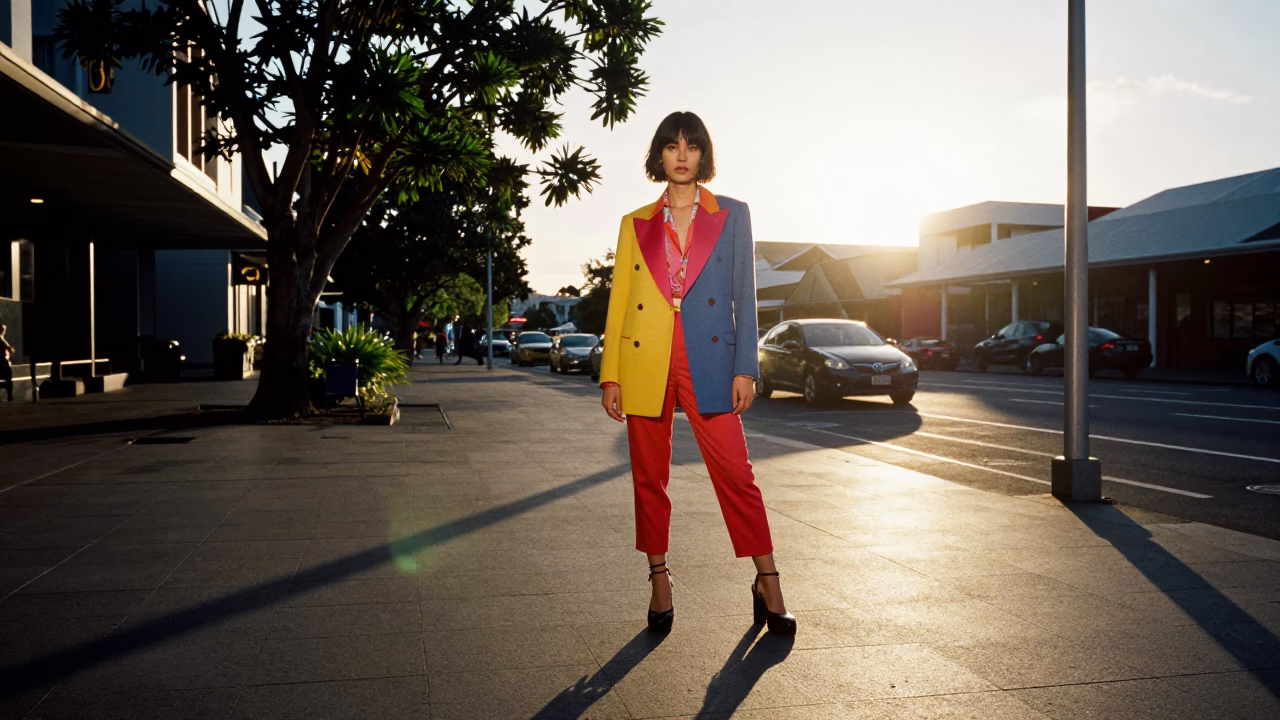 Street Fashion in Auckland at The Early Evening Light in in Auckland, New Zealand