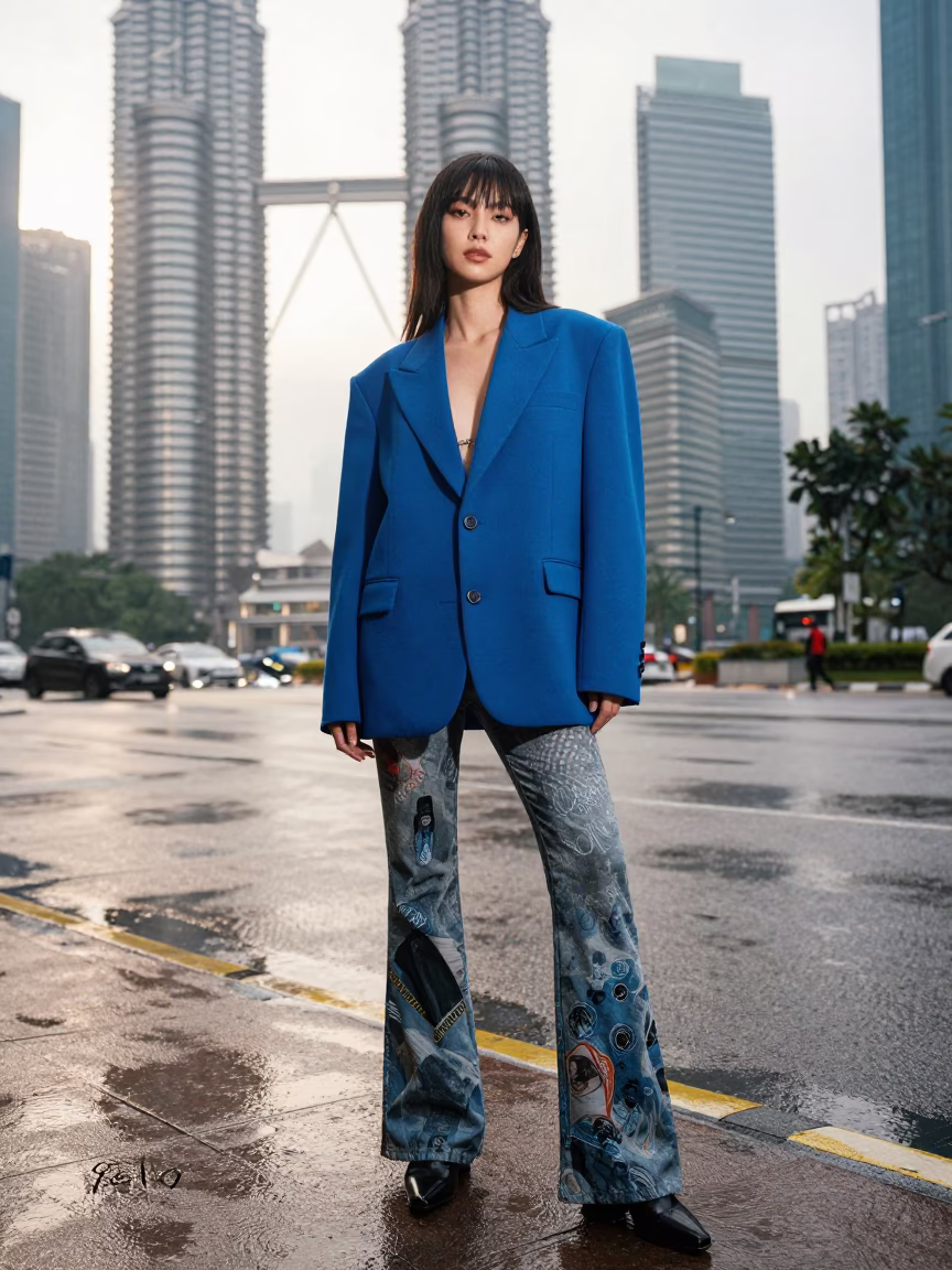 Street Fashion in Kuala Lumpur at The Early Morning Light in in Kuala Lumpur, Malaysia