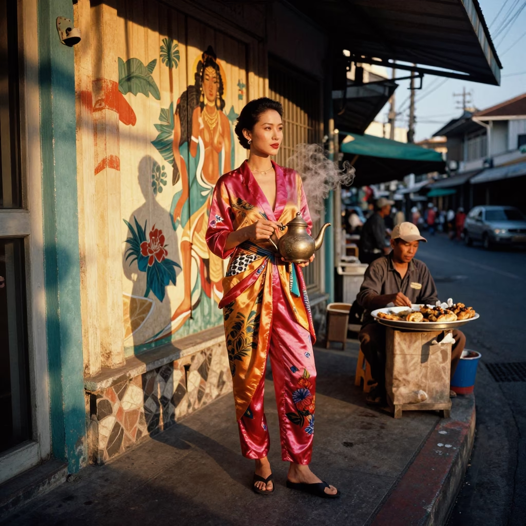 Street Fashion in Phuket at Golden Hour in in Phuket, Thailand