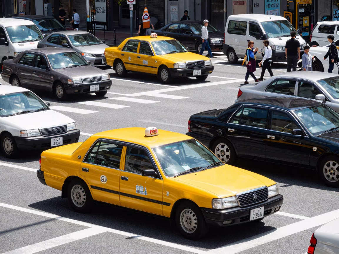 Street Intersection at Midday Light in Tokyo in in Tokyo, Japan
