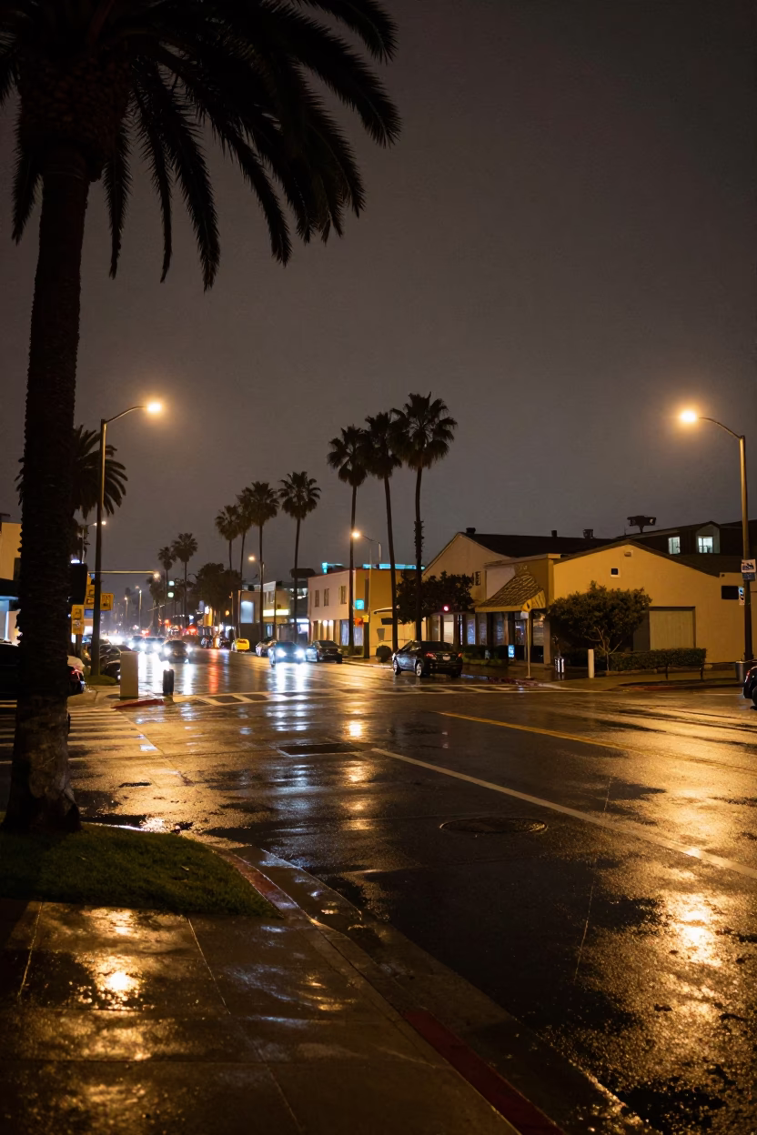 Street Intersection in Los Angeles in in Los Angeles, California, United States