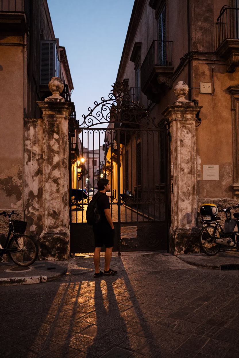 Street Life at The Early Evening Light in Palermo in in Palermo, Italy
