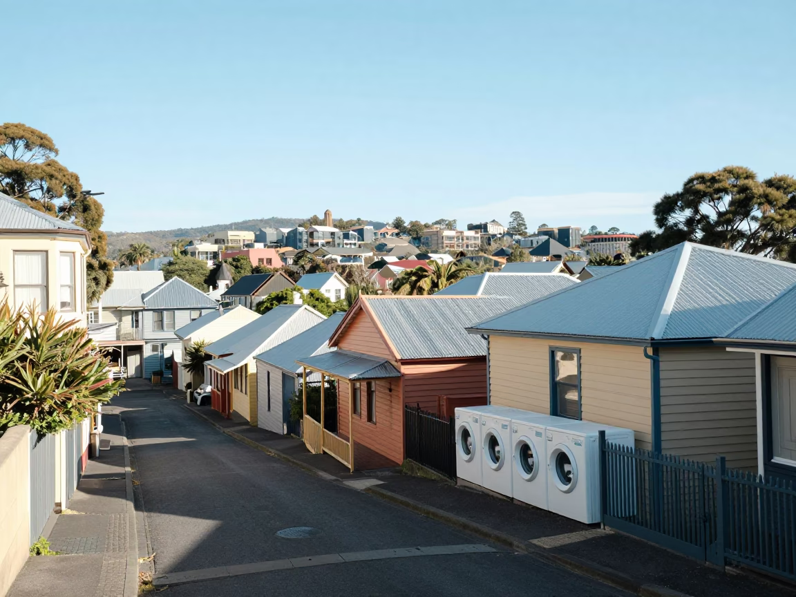 Street Life in Hobart in in Hobart, Tasmania, Australia