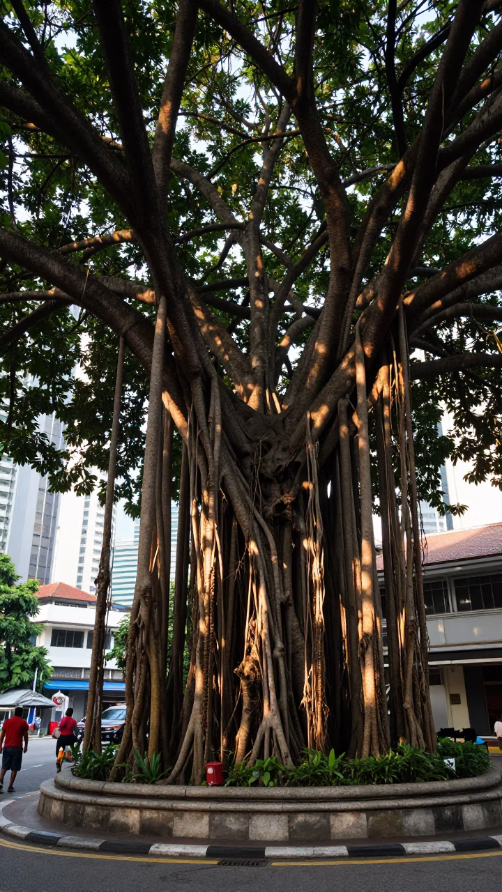 Street Life in Kuala Lumpur at As First Light Reaches The Scene in in Kuala Lumpur, Malaysia