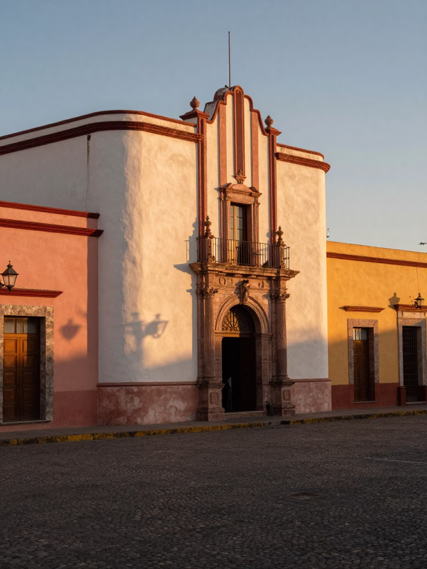 Street Life in Merida at Honeyed Evening Light in in Merida, Mexico