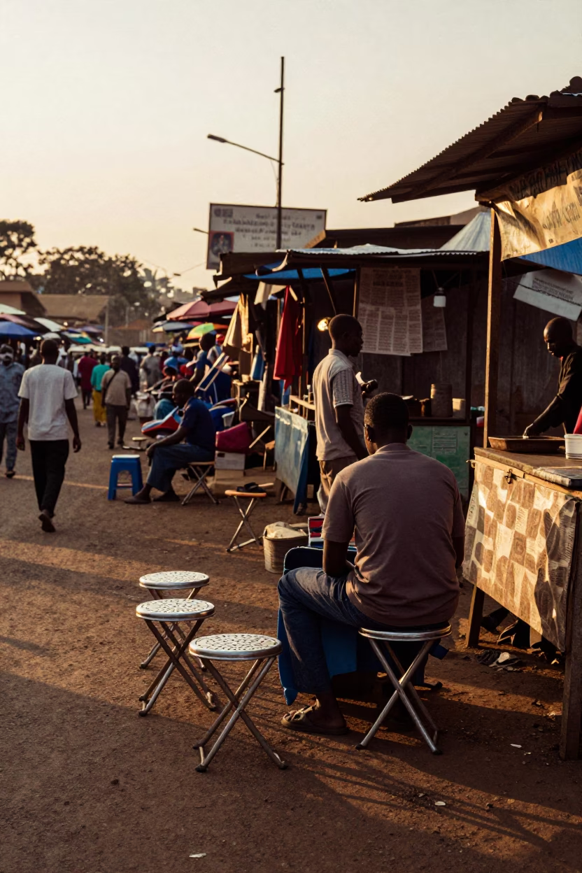 Street Life in Nairobi at Golden Hour in in Nairobi, Kenya