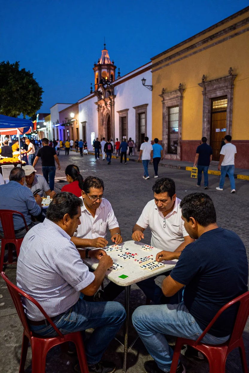 Street Market in Guadalajara at The Last Blue Light Of Evening in in Guadalajara, Mexico
