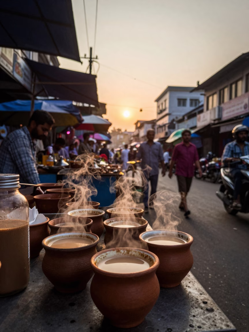Street Market in Kolkata at Golden Hour in in Kolkata, India