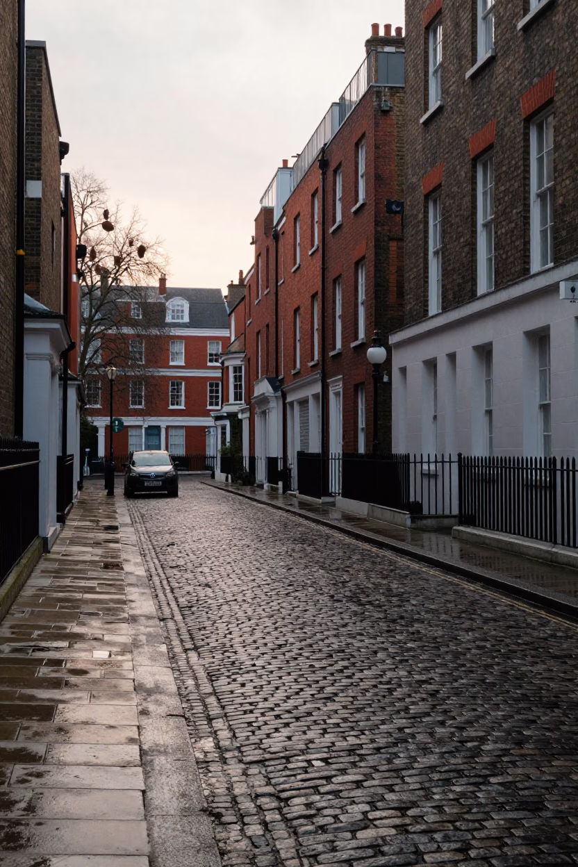 Street Morning in London at The Early Morning Light in in London, United Kingdom
