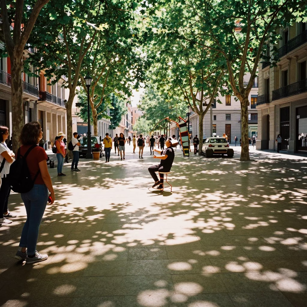 Street Performer in Bilbao in in Bilbao, Spain