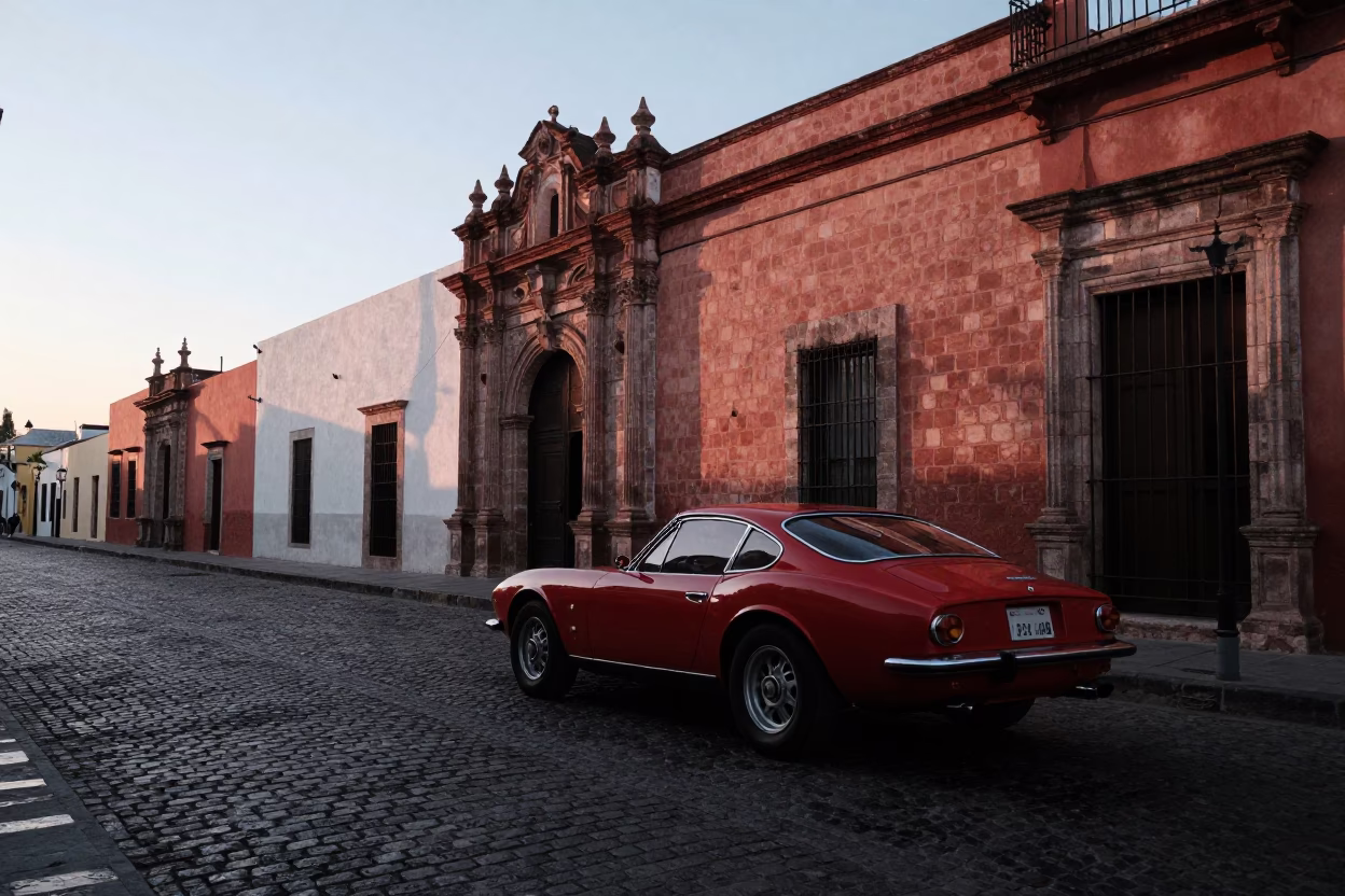 Street Photography at First Light Of Dawn in Guadalajara in in Guadalajara, Mexico