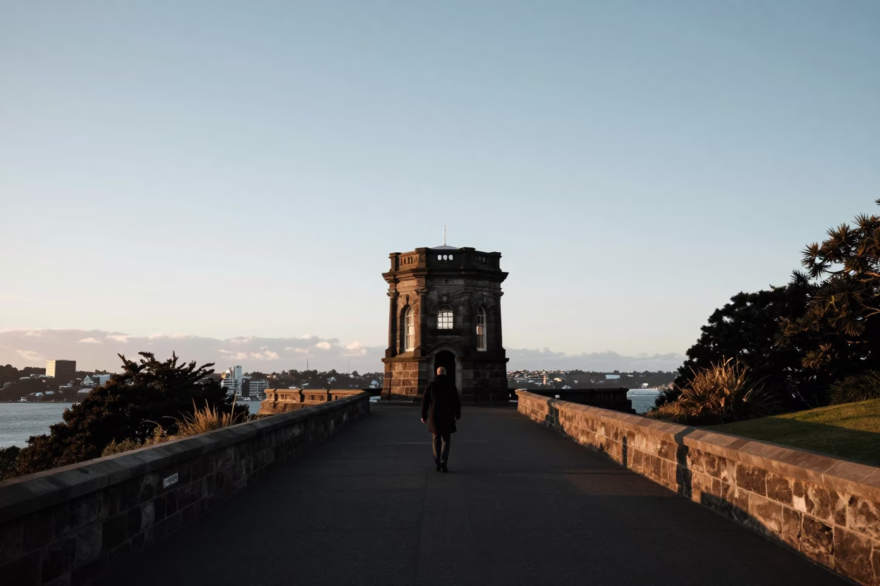 Street Photography in Auckland at Nautical Dawn Light in in Auckland, New Zealand