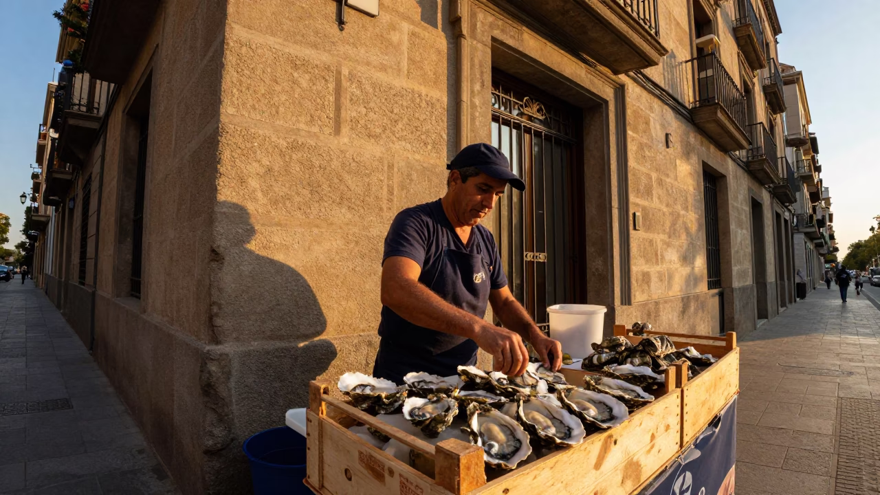 Street Photography in Barcelona at Golden Hour in in Barcelona, Spain
