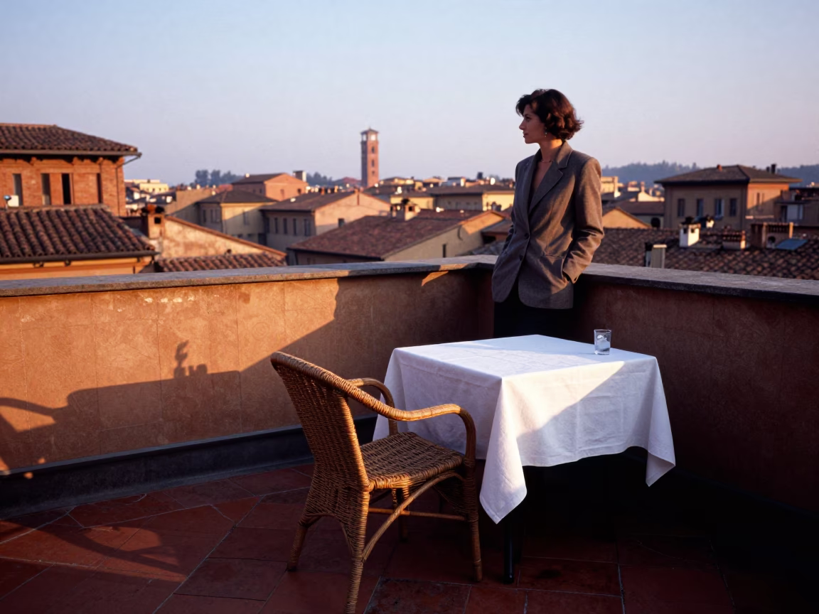 Street Photography in Bologna at First Light Of Dawn in in Bologna, Italy