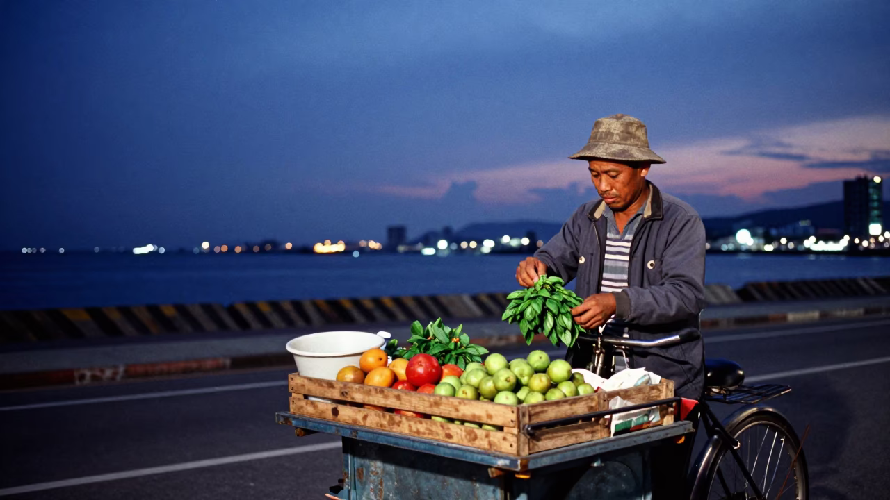 Street Photography in Kaohsiung at Blue Hour in in Kaohsiung, Taiwan