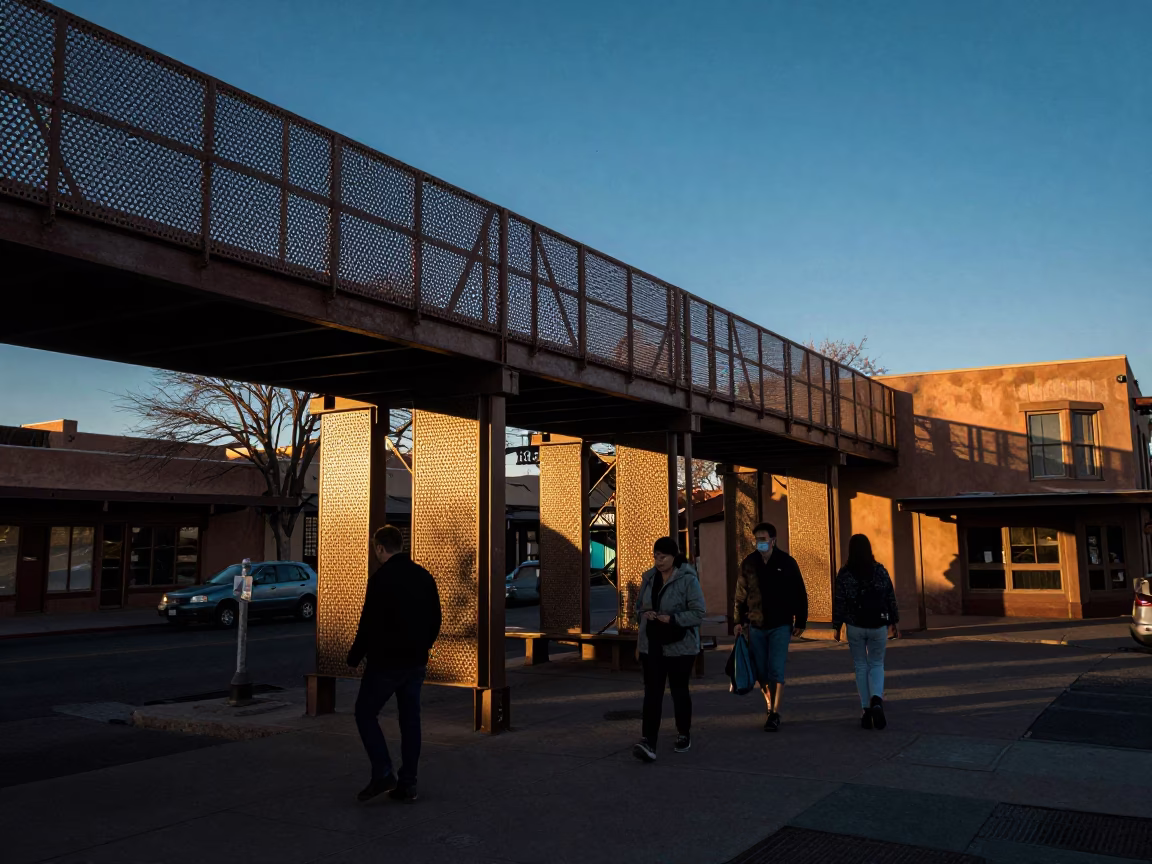 Street Photography in Santa Fe at Blue Hour in in Santa Fe, New Mexico, United States