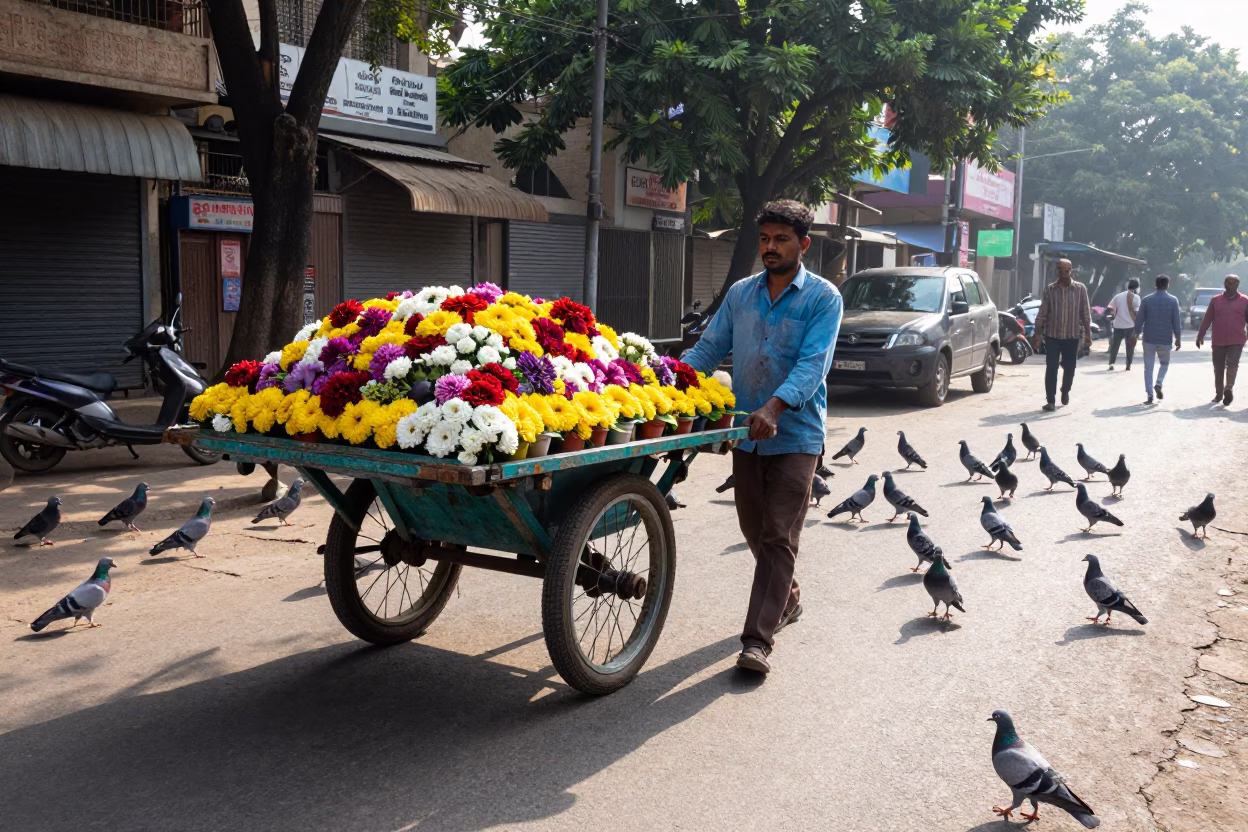 Street Pigeons in Mumbai in in Mumbai, India